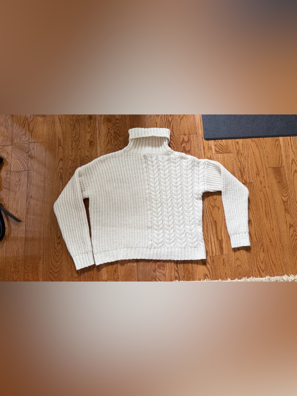Line Cream Cable-Knit Turtleneck Sweater - Women
